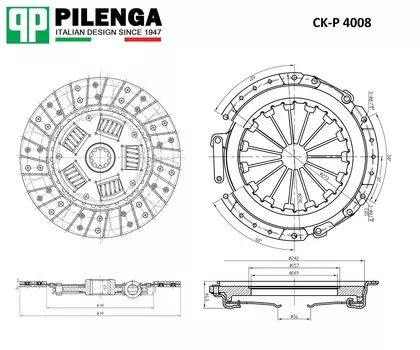 PILENGA CK-P 4008 СЦЕПЛЕНИЕ В КОМПЛЕКТЕ (3 В 1)
