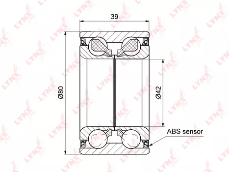 ПОДШИПНИК СТУПИЦЫ КОЛЕСА ПЕР С ABS (39X42X80) RENAULT DUSTER 1.2-1.6 10 / FLUENCE 1.5D-2.0 10 / MEGA
