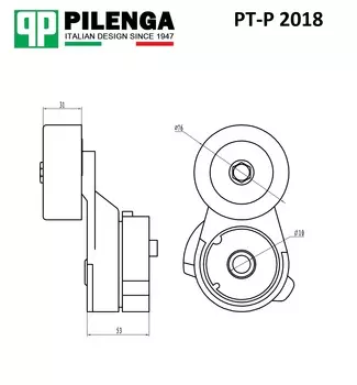 PT-P 2018 РОЛИК НАТЯЖИТЕЛЯ РЕМНЯ ПРИВОДНОГО (В СБОРЕ) HYUNDAI SOLARIS16 / 14