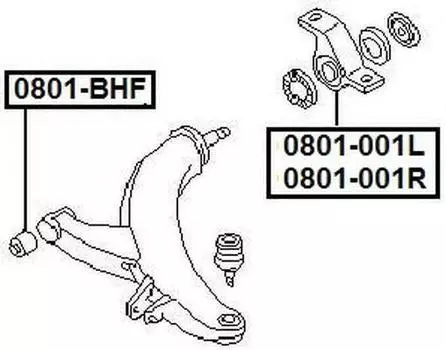 САЙЛЕНБЛОК ПЕРЕДНЕГО ПРАВОГО РЫЧАГА ЗАДНИЙ