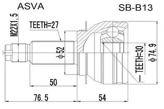 ШРУС НАРУЖ 30X52X27