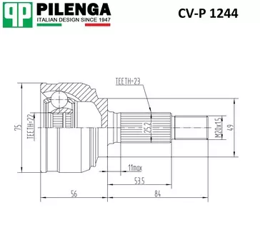 ШРУС НАРУЖНЫЙ (СТОПОРНОЕ КОЛЬЦО В СЕРЕДИНЕ) (ВАЗ-21129/79)