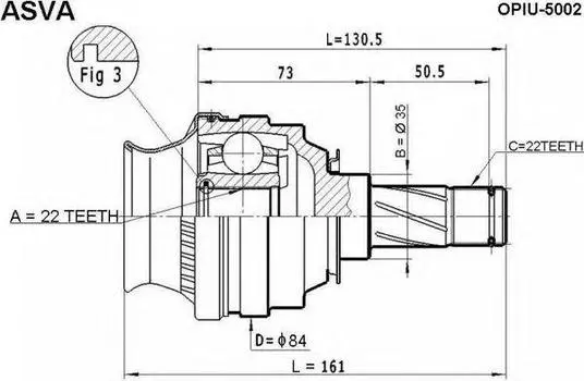 ШРУС ВНУТР 22Х35Х22