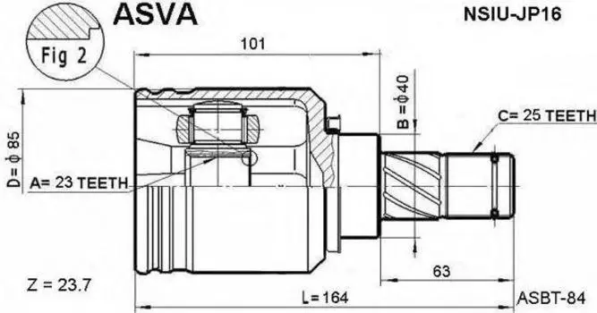 ШРУС ВНУТР 23X40X25