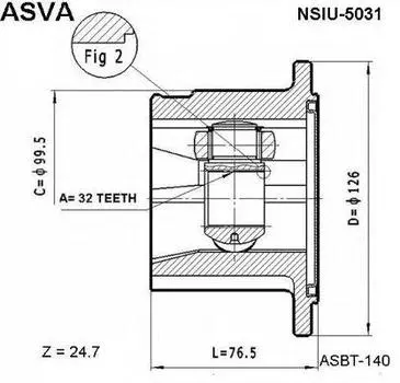 ШРУС ВНУТР 32X126