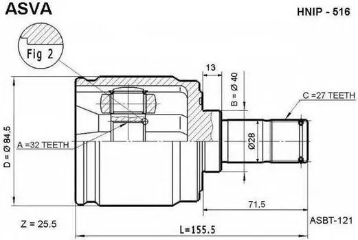 ШРУС ВНУТР 32X40X27