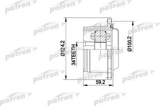 ШРУС ВНУТР К-КТ [B 34, D 124.2, 8ММ ПОД БОЛТ] WV PASSAT В4/B3 АКПП, AUDI 80 B4 АКПП