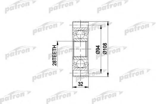 ШРУС ВНУТР К-Т AUDI 80, 90 2.3, 100 1.9-2.3, ALFA ROMEO 164
