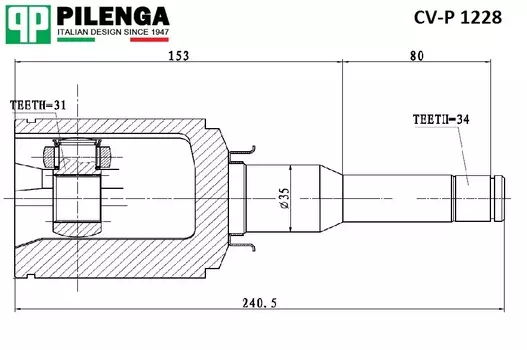 ШРУС ВНУТР L1 8 CRUZE