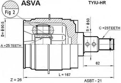 ШРУС ВНУТР L 25X50X23