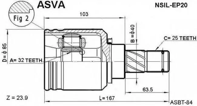 ШРУС ВНУТР L 32X40X25