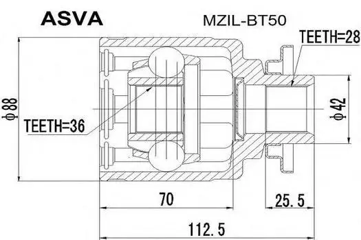 ШРУС ВНУТР L 36X42X28