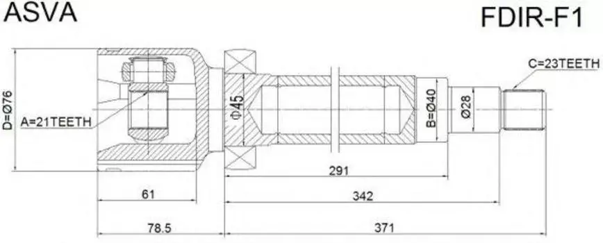 ШРУС ВНУТР R 21X40X23