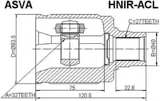 ШРУС ВНУТР R 32X40X25