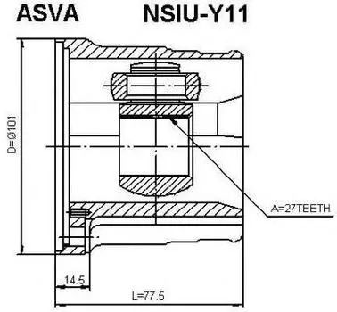 ШРУС ВНУТРЕННИЙ 27X101