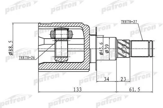 ШРУС ВНУТРЕННИЙ 27X39X26 NISSAN PATHFINDER R51M 05-