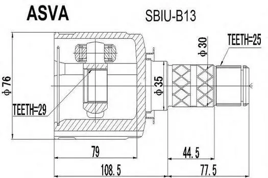 ШРУС ВНУТРЕННИЙ 29X35X25