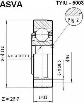 ШРУС ВНУТРЕННИЙ 34X112