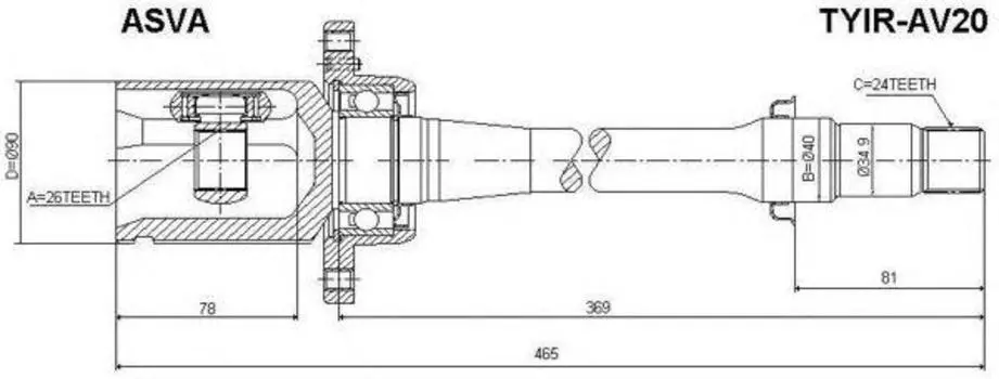 ШРУС ВНУТРЕННИЙ ПРАВЫЙ