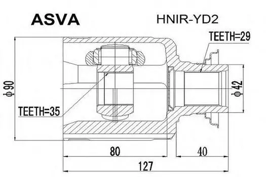 ШРУС ВНУТРЕННИЙ ПРАВЫЙ 35X42X29