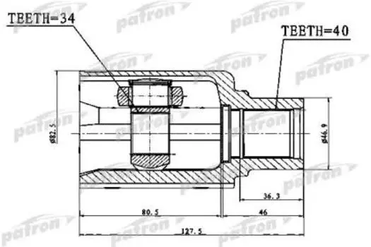 ШРУС ВНУТРЕННИЙ ПРАВЫЙ 40X56X34 VOLKSWAGEN TIGUAN 07-