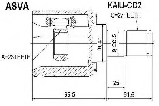 ШРУСВНУТРЕННИЙ23X41X27