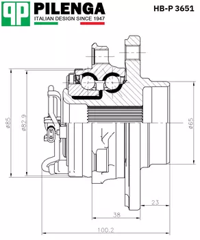 СТУПИЦА КОЛЕСА ПЕР С ПОДШИПНИКОМ, ASTRA, ZAFIRA