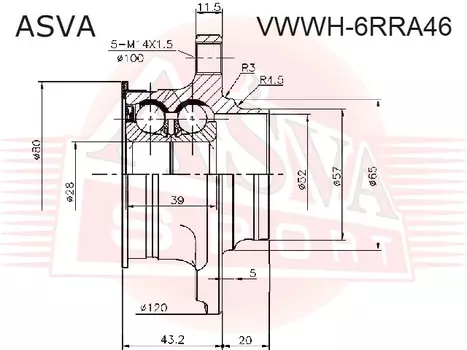 СТУПИЦА КОЛЕСА VW POLO SEDAN RUS 2010- , SKODA RAPID 2012-
