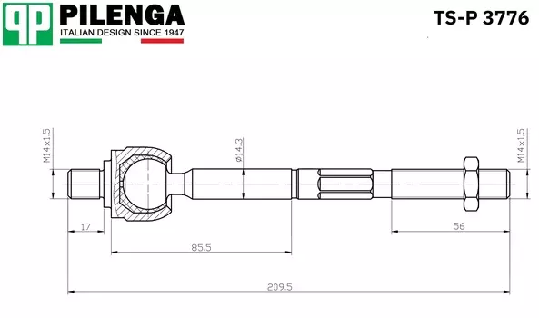 ТЯГА РУЛЕВАЯ X-RAY TS-P3776