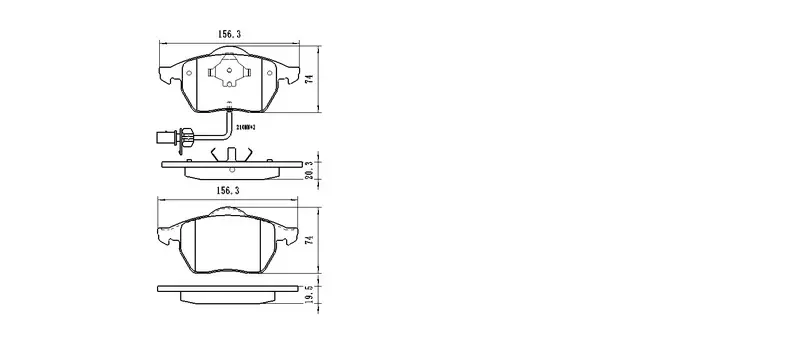 WINKOD КОЛОДКИ ДИСКОВЫЕ | ПЕРЕДНИЕ С ДАТЧИКОМ ИЗНОСА AUDI 100 (90-93) AUDI 100 4A, C4 (90-94) A4 8D2, B5 (95-00) A6 4A, C4 (94-97) A6 4B,C5 (97-04)