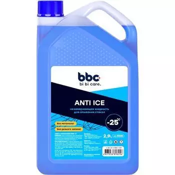Жидкость стеклоомывающая BiBiCare зимняя -25 без запаха, 2,9л