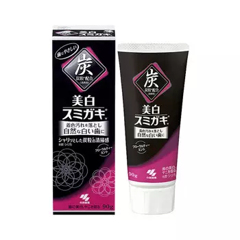 Kobayashi Паста зубная отбеливающая c углем и ароматом цветочного чая, 90 гр