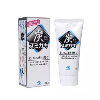 Kobayashi Паста зубная отбеливающая и полирующая с углем и мятными травами, 100 г