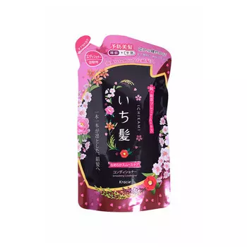 Kracie "Ichikami" Бальзам-ополаскиватель разглаживающий для поврежденных волос с ароматом горной сакуры, 340 мл