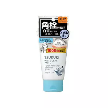 Tsururi Пенка-скраб для глубокого очищения кожи с французской белой глиной и японским маннаном, 120 г