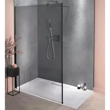 Душевая перегородка Jacob Delafon Contra Walk In 100x200 профиль Черный стекло Серое