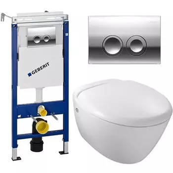 Комплект унитаза Jacob Delafon Presquile E4440-00 с инсталляцией Geberit 458.122.21.1 с сиденьем Микролифт и кнопкой смыва Хром