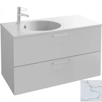 Тумба под раковину Jacob Delafon Odeon Rive Gauche 100 EB2524-R5-NR4 подвесная Белый мрамор ручки Хром