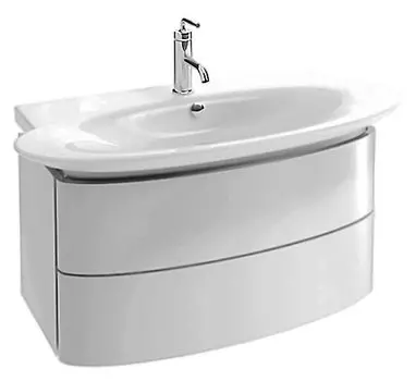 Тумба под раковину Jacob Delafon Presquile 83 подвесная 2 ящика Белая глянцевая