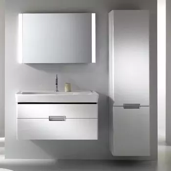 Тумба под раковину Jacob Delafon Reve 100 подвесная 2 ящика Белая глянцевая