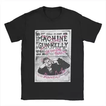 008 MGK Ticket Tour Concert Devil Machine Gun Kelly Футболки для мужчин Повседневная хлопковая футболка с коротким рукавом Футболка 4XL 5XL Топы S чёрный