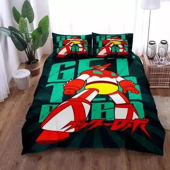 097 Shin Getter Robot Duvet Cover Set King Queen Double Full Twin Single Size Bed Linen Set EU Single 135x200cm