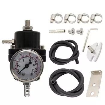 0-140 PSI Регулируемый регулятор давления топлива Регулирующий клапан впрыска масла с манометром Усилитель Установка инструмента Аксессуары чёрный