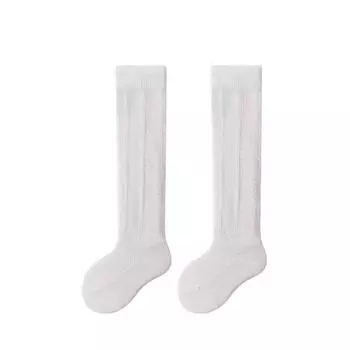0-2Years Newborn Baby Out Long Socks Breathable Mesh Cotton Princess Knee High Sock Summer Thin Socks 0-6M(S)