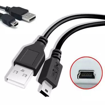 0,8/0,5 м USB-кабель V3 A Male to Mini B 5 Pin T Port MiniUSB для устройств MP3 MP4 Камера Мобильный телефон Жесткий диск Компьютер 0.5m 2core only charge