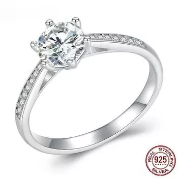 0.8CT D Цвет VVS1 EX Муассанит кольцо для женщин обручальное свадебное кольцо из стерлингового серебра 925 пробы с цирконом ювелирные украшения 6