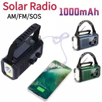 10000 мАч на солнечной батарее AM FM метеорологическое радио SOS сигнализация Type-C зарядка аварийный внешний аккумулятор со светодиодным фонариком лампа для чтения