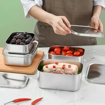 1000/1800/600/1200 мл ящик для хранения пищевых продуктов, противоударный контейнер для обеда большой емкости, низкая термостойкость, контейнер для обеда с крышкой 600ML