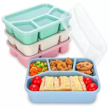 1000 мл 4 сетки Bento Box многоразовые контейнеры для хранения еды с прозрачными крышками портативные для детей и взрослых домашнее хранение закусок 4&1000ml&1