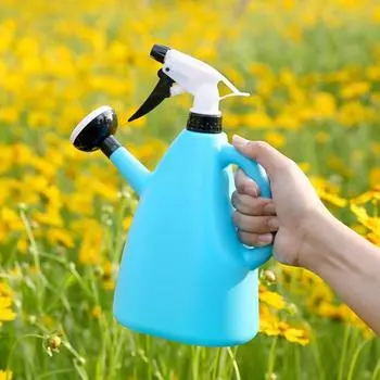 1000 мл распылитель воды утолщает пластиковую регулируемую насадку двойного назначения лейку для сада темно-оранжевого